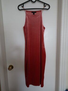 Coral Pink Midi Dress